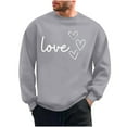 thumbnail image 2 of PNTUTB Crew Neck Long Sleeve Casual Sweatshirts for Men Loose Classic Pullover with Valentine's Day Fashion Print, 2 of 6