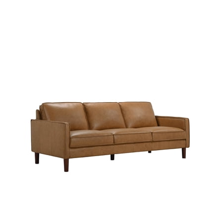 Porter Designs Soria Top-Grain Leather Upholstered Sofa in Camel