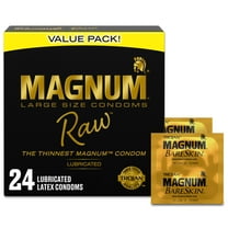 Trojan Magnum Raw Large Size Condoms - 24 Count