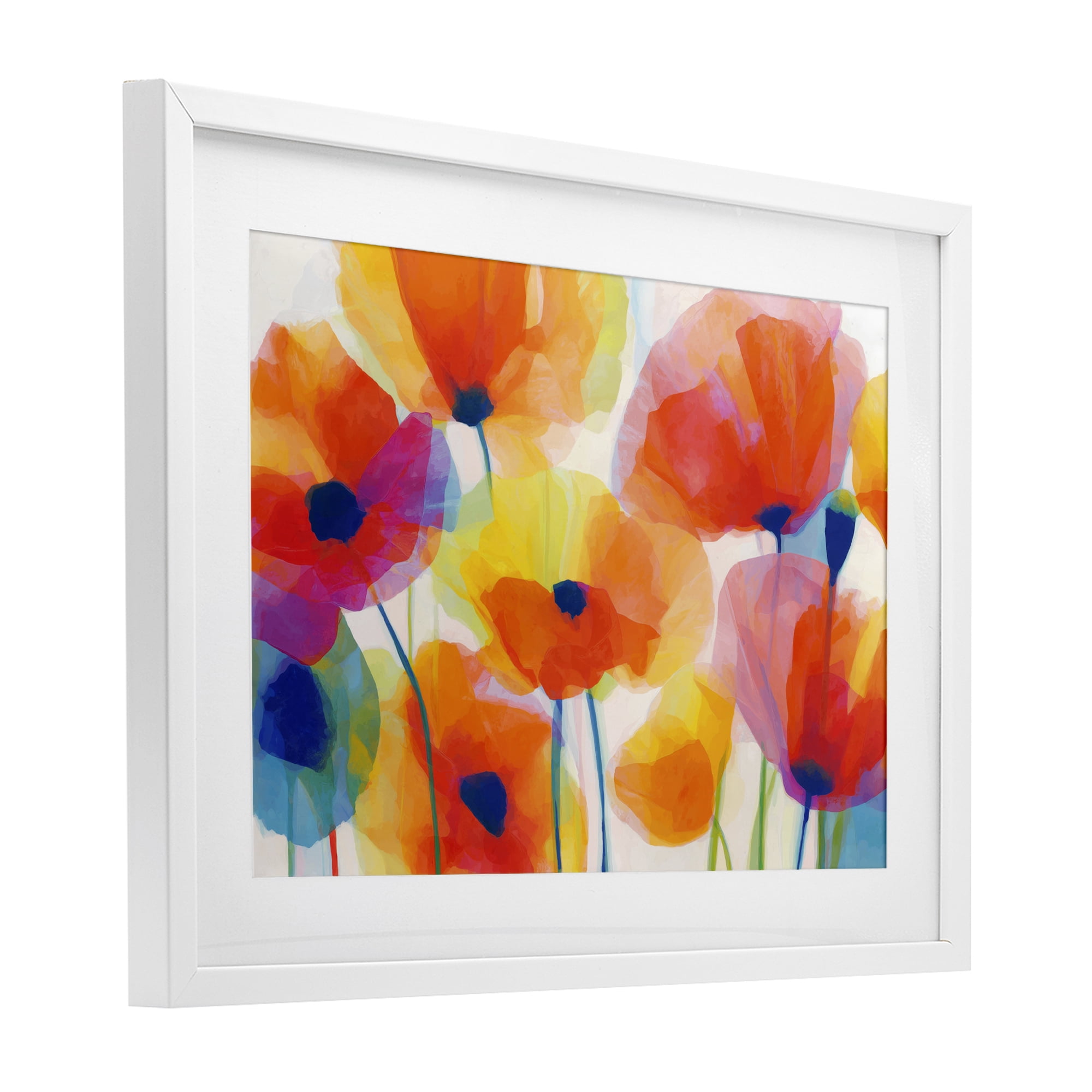 Stupell Industries Poppies At Golden Hour White Framed Print Under Glass, design by Chromatic Storm Studio