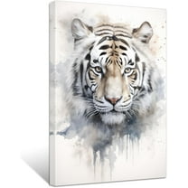 ZHONGYUTONG Tiger Canvas Wall Art Tiger Head Watercolour Poster Prints Abstract Animal Pictures for Modern Nursery Kids Room Decor Framed (20.00" x 30.00")