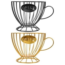 GAXIRE 2-Pack Coffee Cup Holders for Counter, Iron Storage Basket with Elegant Design for Kitchen and Home Organization