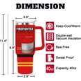 thumbnail image 4 of Firefighter Tumbler 40 oz with Lid, Straw and Handle - Insulated Cup Gift for Fireman, Firewoman, Men and Women, 4 of 6