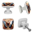 thumbnail image 4 of HemaKayy 4 Pack 1.18" Decorative Cabinet Knobs - Add a Magical Glow to Your Cabinets - Durable & Stylish Drawer Handles - Perfect for Home, Kitchen Decor - Blue Butterfly Ink Paint Flowers, 4 of 6