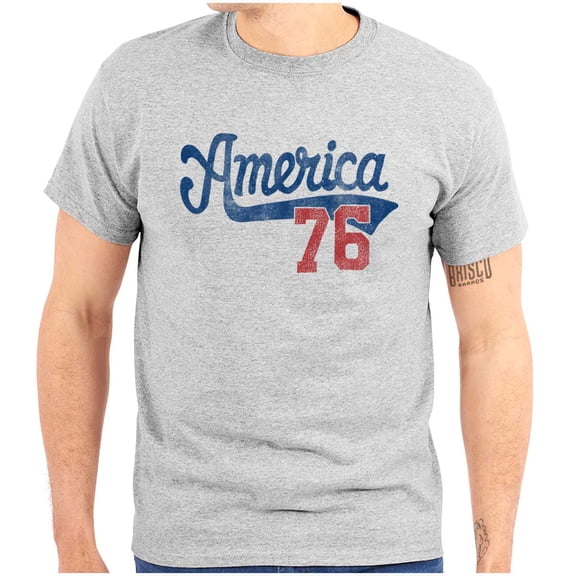 Vintage America 76 USA Patriot Men's Graphic T Shirt Tees Brisco Brands S