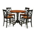 thumbnail image 2 of East West Furniture TRQU5-OAK-W Pub Small Kitchen Table & 4 Bar Stools, Oak, 2 of 2