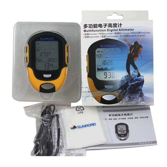 SUNROAD Altimeter,Compass Thermometer Weather Altimeter Barometer Compass Led Torch Fr500 Lcd Altimeter Barometer Compass Thermometer Sunroad Fr500 Altimeter Rookin Weather Lcd Led