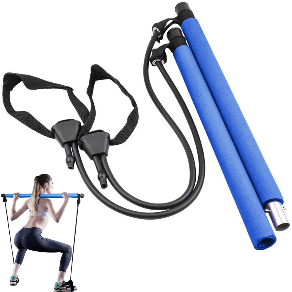 Pilates Exercise Stick Kit Leg & Butt,Pilates Bar with Foot Strap for Full Body