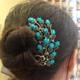 thumbnail image 2 of 2 Peines De De Con De Imitación ,  Turquesa Colco Clip de peines de pelo, 2 of 8