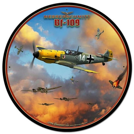 

Pasttime Signs LGB704 28 x 28 in. Me-109 Battle of Britain Vintage Metal Sign