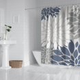 thumbnail image 2 of Blue Floral and Petal Pattern Shower Curtain 72"x84" ,Bathroom Decorative Shower Curtains Set with 12 Hooks,Modern Waterproof Washable Shower Curtain, 2 of 6