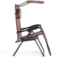 thumbnail image 4 of Patiojoy Chaise Zéro Gravité Inclinable avec Plateau à Boissons et Pare-Soleil, Brun, 4 of 5