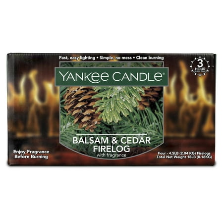 Yankee Candle Balsam & Cedar Scented Firelog (Set of 4)
