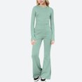 thumbnail image 2 of SROBPTY Toddler Outfits Sets, 2 Pieces Sets for Kids, Kids Girls Fashion Solid Long Sleeve Top and Long Pants Casual 2 Piece Set Army Green,10-11 Years, 2 of 5