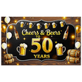 thumbnail image 5 of Black Background Cheers Beers 50 Years Banner Party Supplies Backdrop Decorations for Milestone Birthday Celebrations Anniversary Parties Photo Booth Props Event Decor, 5 of 7