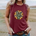 thumbnail image 2 of Summer Tank Top for Women Fashion Printed Sleeveless T-shirt Vest Happy Easter Shirts Crew Neck Loose Casual Blouses, 2 of 5