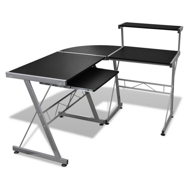 Computer Desk Workstation With Pull Out Keyboard Tray Black with Pull