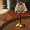 thumbnail image 4 of Lámpara Mesa Cristal Lámpara Noche Táctil Recargable Con Base Metálica (cristal A Cuadros), 4 of 8