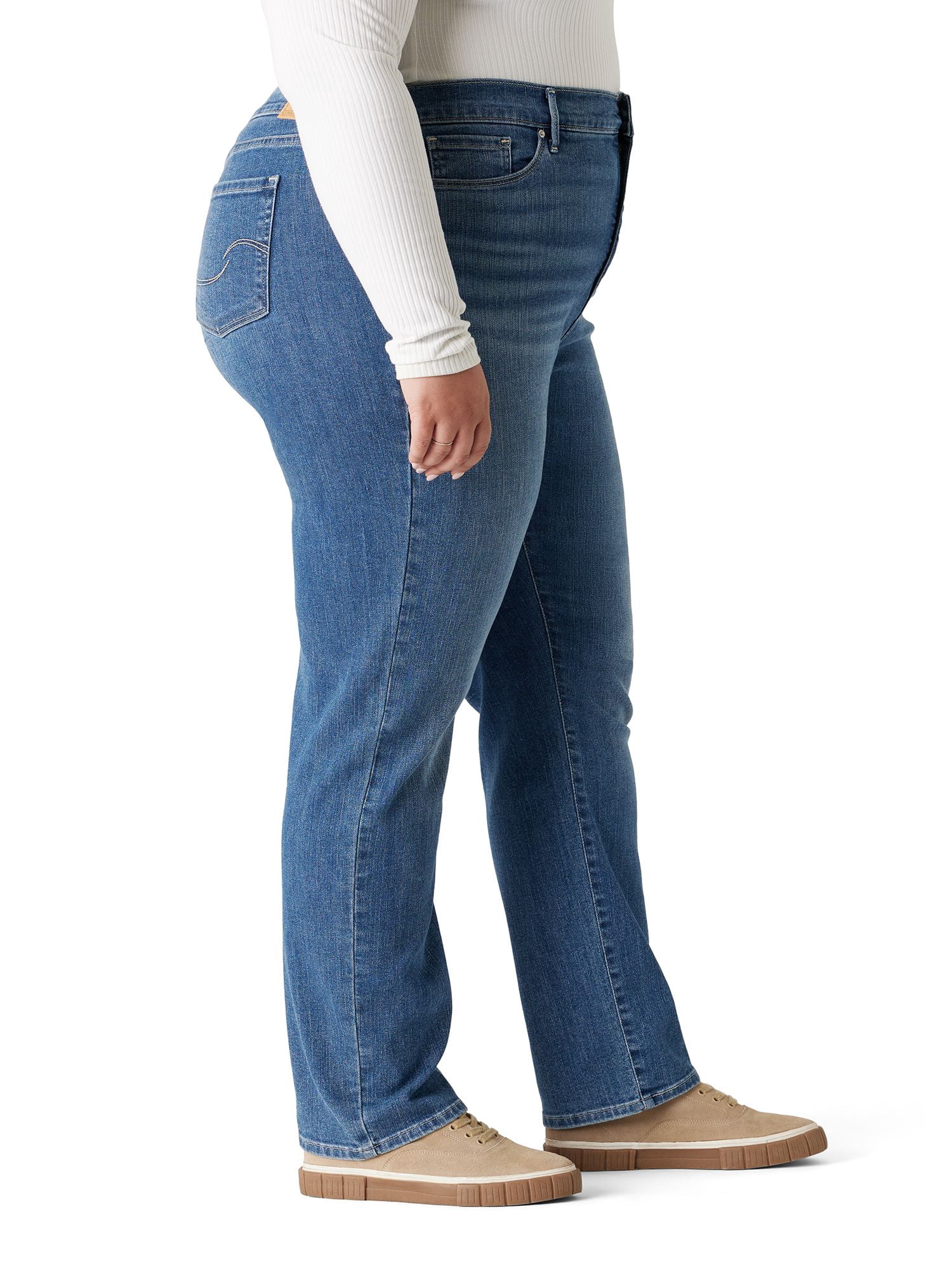 Levi Strauss Signature Women's and Women's Plus High Rise Straight Jeans