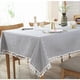 thumbnail image 2 of CFen-Mantel rectangular de algodón y lino con estampado A rayas, cubierta de mesa con borlas para el hogar, cocina, banquete, 1 unidad, 2 of 5