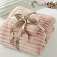 thumbnail image 2 of Regency Heights Full/Queen Fluffy Ribbed Plush Comforter Set 3-Piece Bedding Set Pink, 2 of 9