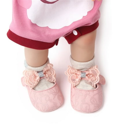 

Sunisery Infant Baby Girls Shoes Non-Slip Soft Soled Lace Bowknot Flats Toddler First Walker Spring Autumn Princess Shoes