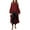 Wine Red, variant on PRETTYGARDEN Women's Lantern Long Sleeve Round Neck High Low Asymmetrical Irregular Hem Casual Tops Blouse Shirt Dress