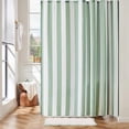 thumbnail image 2 of Vertical Striped Shower Curtain, Cute Retro Vintage Stripe Bow Bathroom Shower Curtain, Waterproof Polyester Fabric Modern Shower Curtain for Bathroom 72x72 Inches (Sage Green), 2 of 6