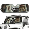thumbnail image 2 of Uorisanigo Funny Cat Driving Windshield Sun Shade for Jeep Wrangler Rubicon Sahara TJ JK JKU 2 Door & 4 Door, Sunshades Heat Shield, Aluminum Foil Structure Block UV Rays and Heat, 2 of 7