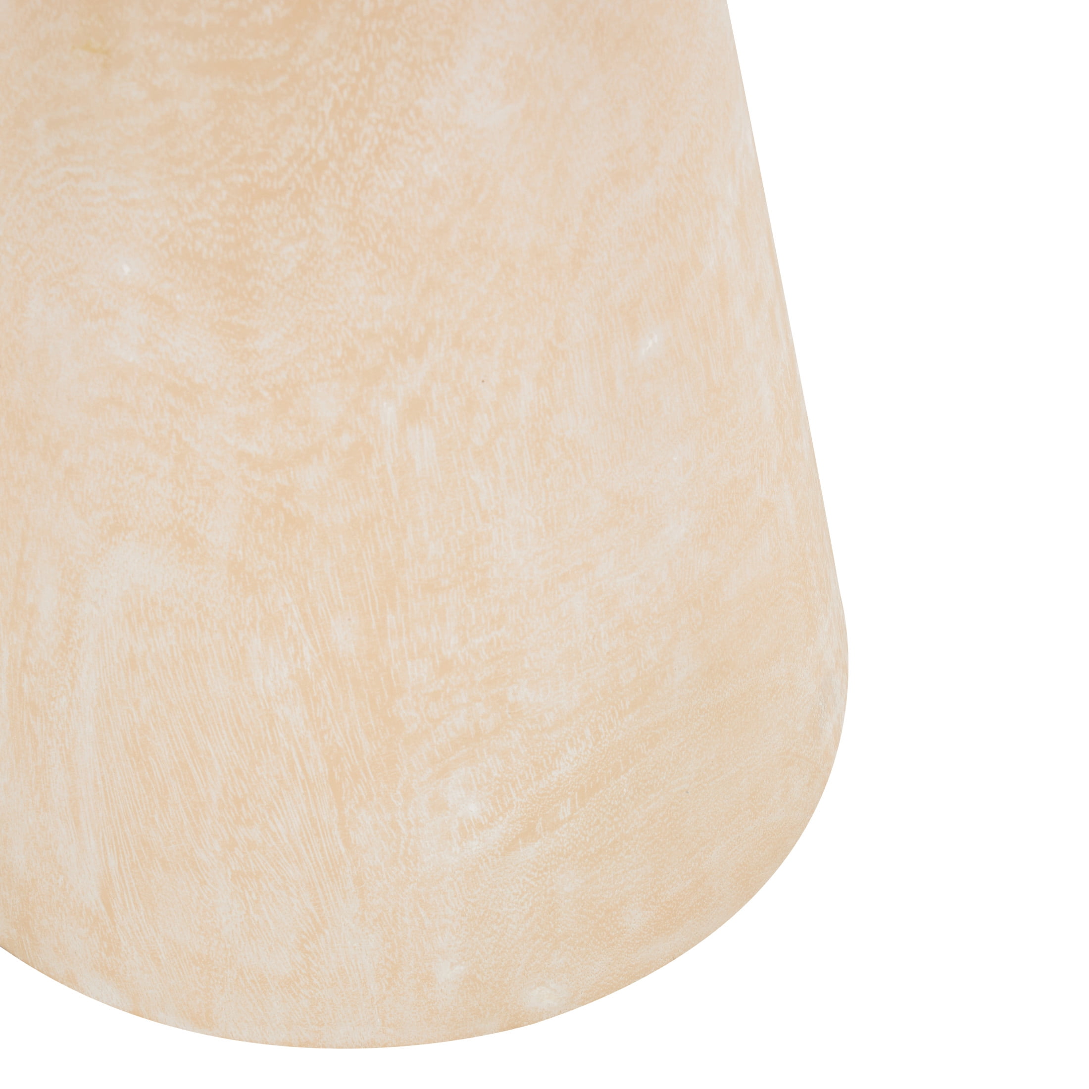 DecMode 20" x 22" Cream Suar Wood Handmade Cone Accent Table with Beige Marble Tabletop, 1-Piece