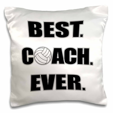 3dRose Volleyball - Best. Coach. Ever., Pillow Case, 16 by