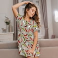 thumbnail image 3 of Daiia Colorful Chili Print Women's Nightshirt Soft Nightgowns for Women Short Sleeve dress Short-sleeved Sleepwear, 3 of 6