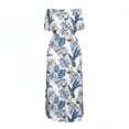 thumbnail image 6 of Stamzod Summer Maxi Dresses for Women Casual Short Sleeve Off-Shoulder Floral Boho Dress with Pockets Blue-2 XXL, 6 of 6