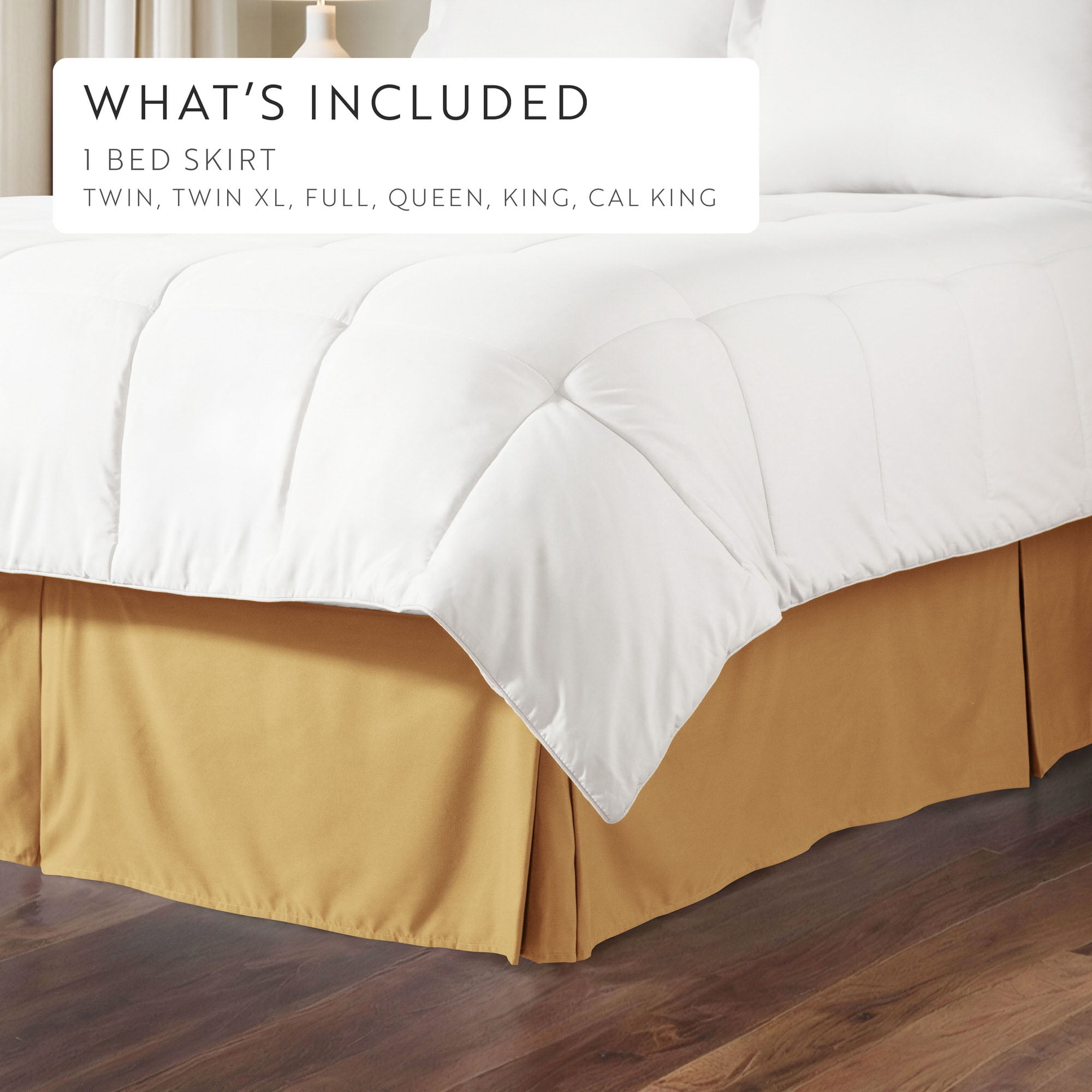 Noble Linens Gold Pleated Dust Ruffle Bed Skirt, Full