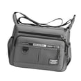 thumbnail image 4 of Bolso de mensajero para hombre, bolso de hombro informal, portátil, ligero, impermeable, Gris, 4 of 9