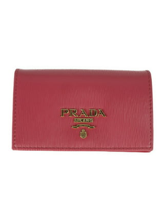 Prada Red Saffiano Leather Metal Bar Flap Continental Wallet Prada