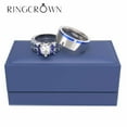 thumbnail image 6 of 3pc Couples Wedding Ring Sets His And Hers Women Sterling Silve Round Moissanite and men Wedding Bands Together With The Ring Box, 6 of 7