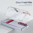 thumbnail image 2 of Clear for Samsung Galaxy Z Fold 3 Case with Kickstand, Built-in Screen Protector [Horizontal & Vertical Stand] Crystal Clear Slim Fit Anti-Yellow Scratch Resistant Shockproof Case, Red, 2 of 13