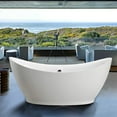 thumbnail image 4 of Vanity Art 68 Inch Freestanding Acrylic Bathtub Modern Stand Alone Soaking Tub with Polished Chrome UPC Certified Round Overflow Pop up Drain VA6513, 4 of 5