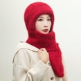thumbnail image 3 of Eoperou Winter Scarf Hat Soft Solid Color Thick Knitted High Elasticity Keep Warm Anti-pilling Ear Protection Women Winter Bonnet for Dating, 3 of 8