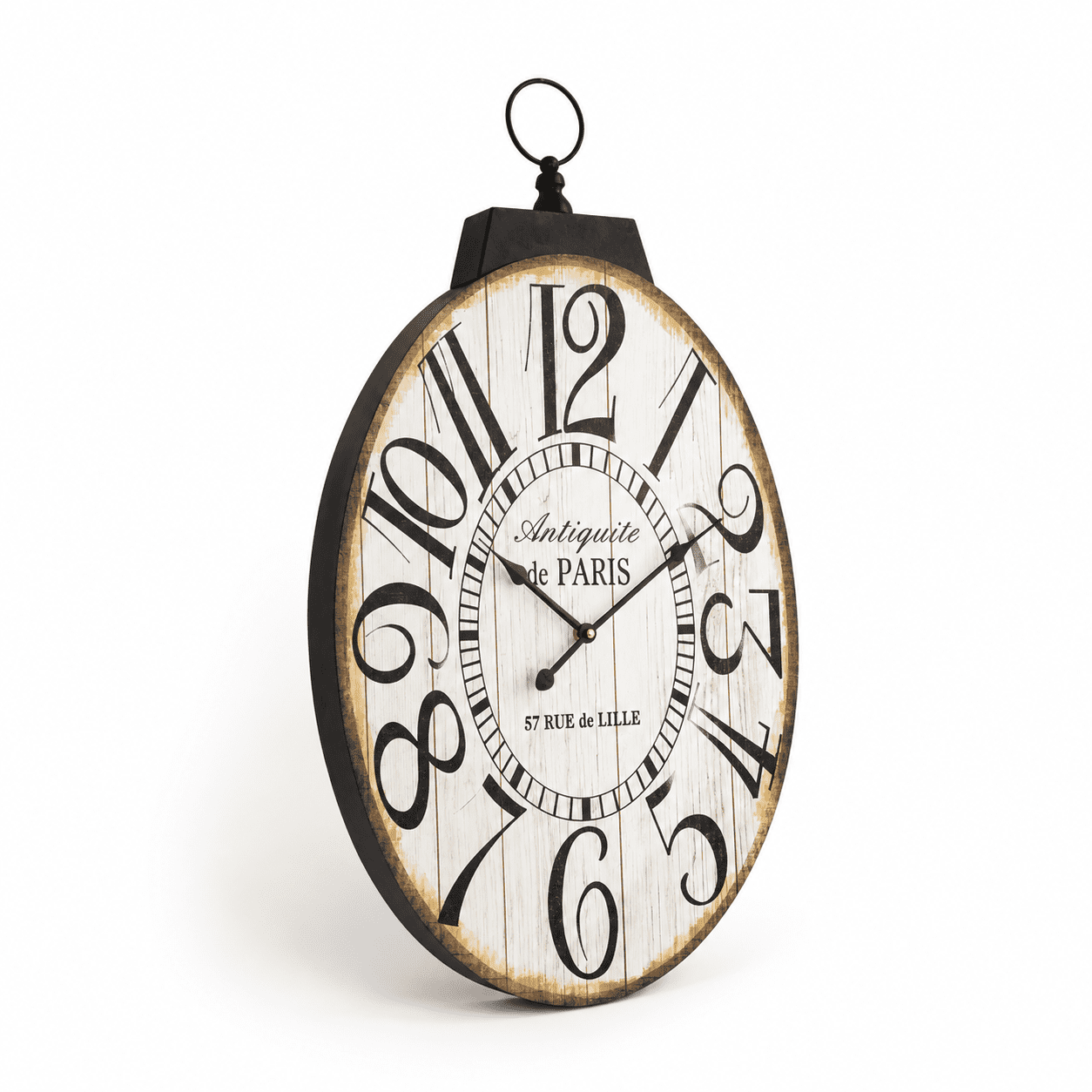 Large Wall Clocks 29 Inch-high Oversized Oval Vintfarmhouse Design Operated Silent Clock For Living Room Kitchen Bedroom (brown)