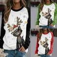 thumbnail image 2 of Kiapeise Women Christmas Sweatshirt Casual Long Sleeve Printed Pullover Winter Loose Crew Neck Xmas Top, 2 of 3