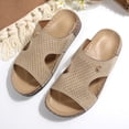 thumbnail image 7 of Womens Arch Support Slide Sandals Comfortable Breathable Slip On Round Toe Orthotic Flat Beach Slides For Daily Casual Walking Vacation Holiday, 7 of 7
