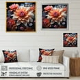thumbnail image 4 of Designart "Efflorescence Of Purple And Orange Zinnias" Zinnias Floater Framed Canvas Wall Art, 4 of 5