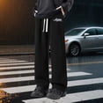 thumbnail image 2 of CONROSES Mens Fleece Baggy Sweatpants Letter Graphic Y2K Pants for Men Casual Wide Leg Elastic Waist Drawstring Soft Loose Sports Joggers With Pockets, 2 of 9