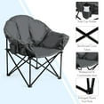 thumbnail image 3 of Costway Folding Camping Moon Padded Chair with Carry Bag Cup Holder Portable Grey, 3 of 7