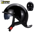 thumbnail image 2 of Casco de motocicleta con parabrisas HD Capacete De Moto Casco de media cara Casco de ciclismo Retro Clásico Certificación DOT Hombres Mujeres, 2 of 5