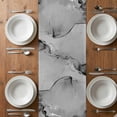 thumbnail image 4 of Marble Grey Table Runner 90 Inches Long, Modern Abstract Ink Painting Luxury Cotton Linen Table Runners Dresser Scarves, Decorative Fabric Tabletop Scarf Furniture Cover for Home Dinner Party 13"x90", 4 of 8