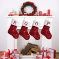 thumbnail image 2 of Lubelski Christmas Stocking Hand Knitted Embroidered Letters Unique Shiny Design Large Size Christmas Decorations Stocking, 2 of 8