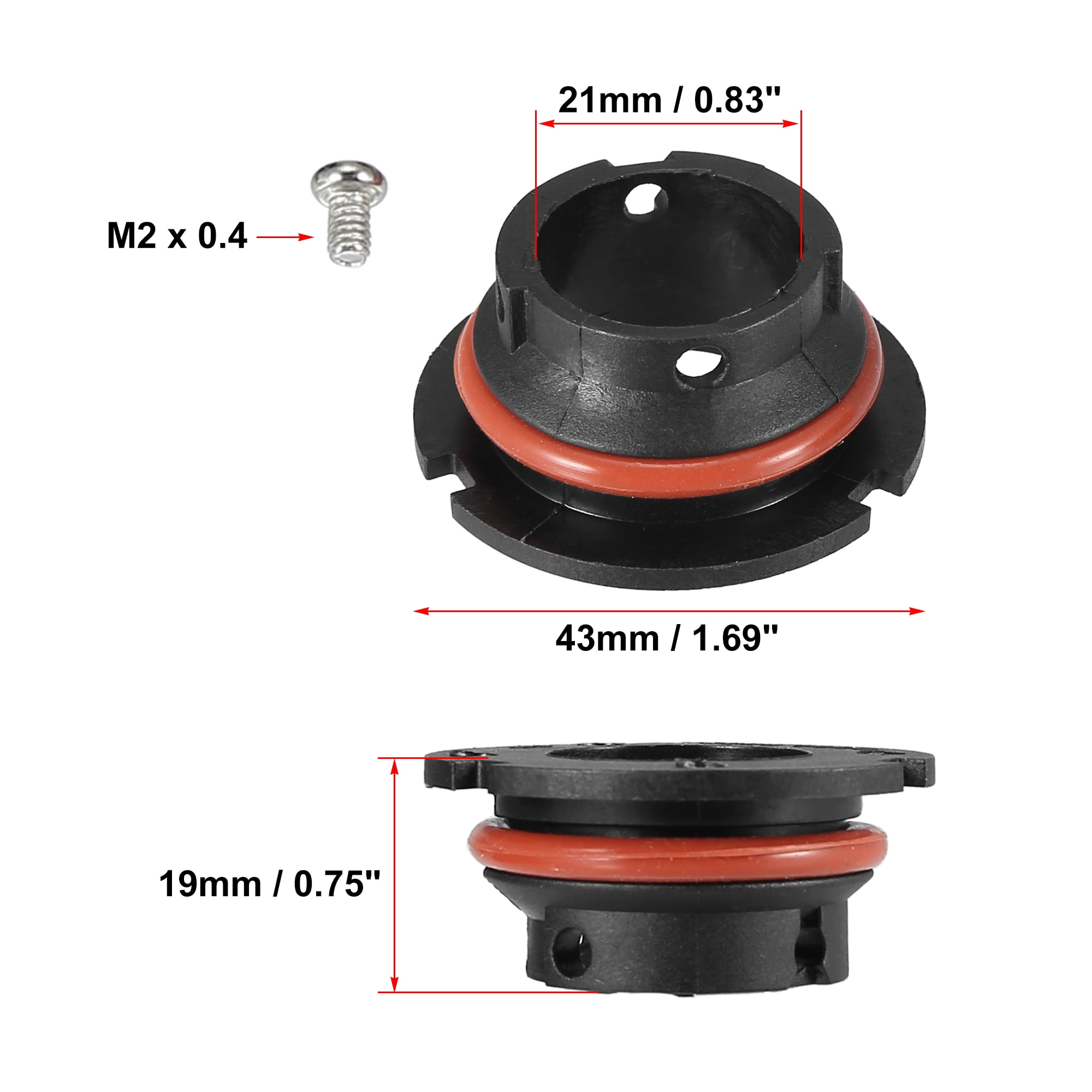 2pcs 9007 9004 LED Headlight Adapter Base Bulb Sockets Retainer Holder  Universal for Auto Car Black 